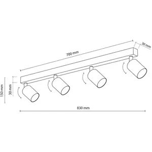 TK Lighting, Lampe de table, Luminaire direct Top 6874, 40 W, GU10 pas cher