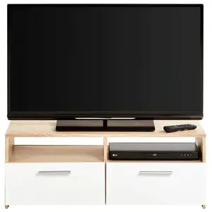 Meuble TV - EMOB - Rana - Chêne anthracite - 95x35x36 cm - Style contemporain pas cher
