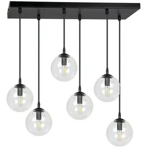 Emibig COSMO Plafonnier suspendu Cosmo noir Globe Cluster avec abat-jo... pas cher
