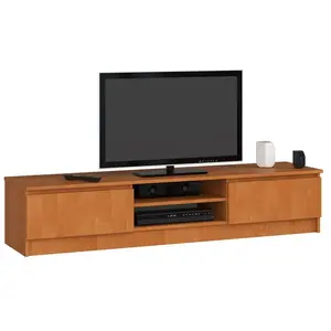 Meuble TV pour salon AKORD Aulne 160 cm 2 portes façade Aulne 2 étagèr... pas cher