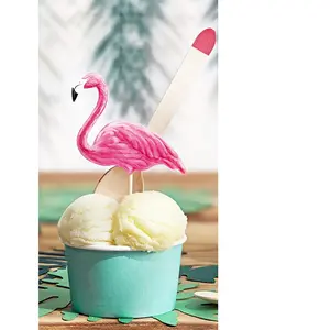 PartyDeco Party Deco Objets décoratifs - Non spécifié - Lot de 6 flamants roses sur pic - 15 x 23,5 cm - Plastique - Résine pas cher