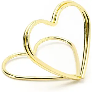 PartyDeco Kaarthouders Hartje Goud - 10 stuks pas cher