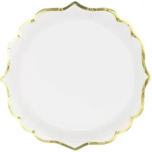 PartyDeco Party Deco Lot de 6 assiettes blanc pas cher