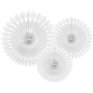 PartyDeco Waaiers Wit - 20/30 cm pas cher
