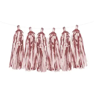 PartyDeco Party-Decoration Rose gouden feest tassel slinger 1,5 meter pas cher
