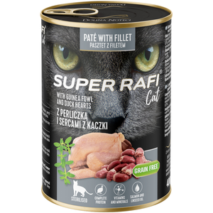 paquet économique de 24x400g : Rafi Super for Sterile Cats Perlhnhn & Coeurs de canard Nourriture humide pour chats pas cher