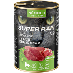 12x400g Rafi Cat Super Coeurs de gibier et de poulet nourriture humide pour chats pas cher