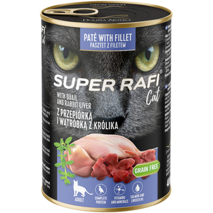 12x400g Rafi Cat Super Foie de Caille et de Lapin nourriture humide pour chats pas cher