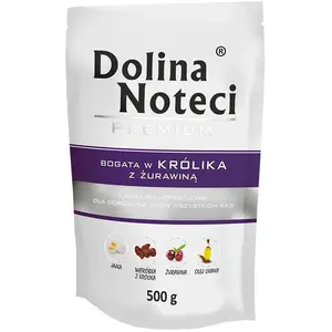 10x500g Dolina Noteci Premium, lapin à la canneberge, nourriture humide pour chiens pas cher