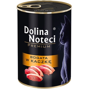 12x400g, Dolina Noteci Premium, nourriture humide pour chats riche en canard pas cher