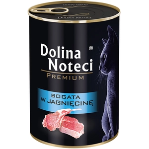 12x400g, Dolina Noteci Premium, riche en agneau, nourriture humide pour chats pas cher