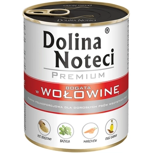 12 x 800 g Dolina Noteci Premium, Beef, nourriture humide pour chiens pas cher