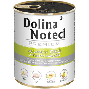 12 x 800 g Dolina Noteci Premium, Oie avec pommes de terre, nourriture humide pour chiens pas cher