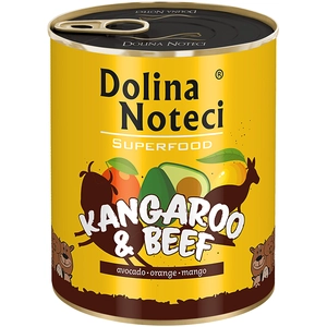 6x800g, Dolina Noteci Superfood, kangourou et boeuf, nourriture humide pour chiens pas cher