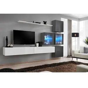 Ensemble mural - AC-DÉCO - Switch XIX - 4 portes - Blanc et graphite -... pas cher