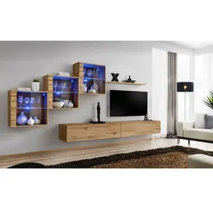Ensemble mural - AC-DÉCO - Switch XX - 3 vitrines - 2 bancs TV - Corps... pas cher