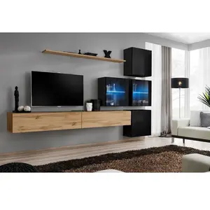 Ensemble mural - AC-DÉCO - Switch XIX - 4 portes - Bois et noirVendu paramazon