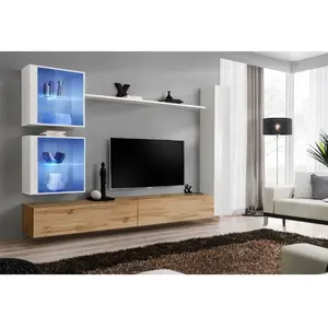 Ensemble mural - AC-DÉCO - Switch XVIII - 2 vitrines LED - 1 vitrine v... pas cher
