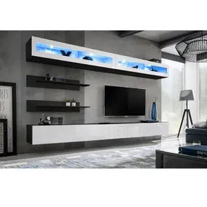 Ensemble Mural - Fly I - 2 Rangements Led - 2 Meubles Tv - 2 Étagères ... pas cher