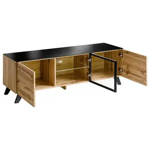 AC-DÉCO Meuble TV - Thin - L 150 cm x P 45 cm x H 47 cm - BoisVendu parcdiscount