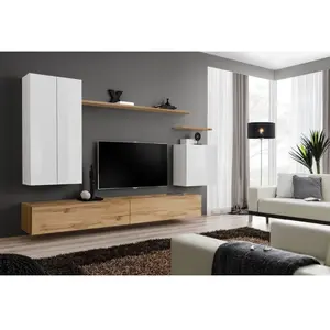 AC-DÉCO Ensemble Mural - Switch Xx - 1 Vitrine Led - 1 Banc Tv - 1 Éta...Vendu paramazon