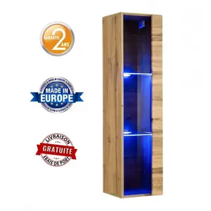 AC-DÉCO Vitrine Verticale - Switch Ww 2 - L 30 Cm X P 30 Cm X H 120 Cm - Bois pas cher