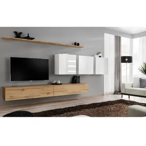 Ensemble mural - AC-DÉCO - Switch VII - 3 vitrines carrées - 2 bancs T... pas cher