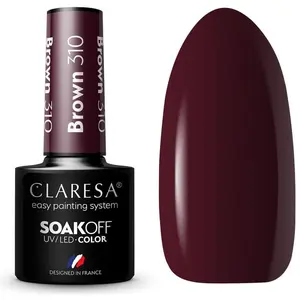 Claresa, Vernis à ongles, SoakOFF UV/LED Gel Brown 310 5ml (Brown 310, Vernis effet gel, Vernis gel UV) pas cher