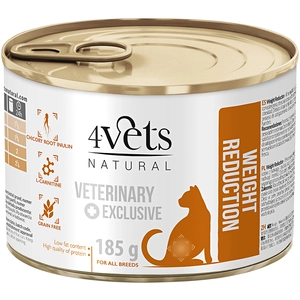 6 x 185 g Natural Weight Reduction 4Vets nourriture humide pour chats pas cher