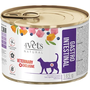 6 x 185 g Natural Gastro Intestinal 4Vets, nourriture humide pour chats pas cher