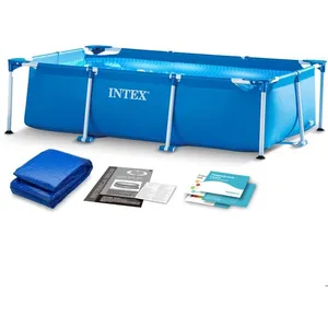 JANSHOP Piscine de jardin Frame 260 x 160 x 65 cm 2 en 1 INTEX 28271 pas cher