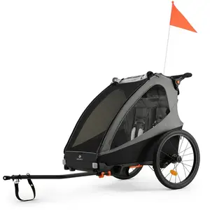 Kinderkraft Remorque Vélo Enfant 2en1 NAVA WALK KSNAVA00GRY000W pas cher