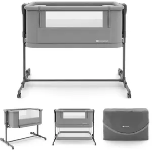 KinderKraft, Lit pour bébé, Nestee Grow 2 co-sleeper bed dark grey