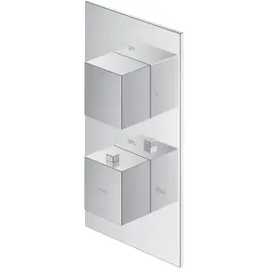 Omnires, Robinetterie de salle de bains, Thermostatique douche et bain encastré extérieur Fresh Chrome pas cher