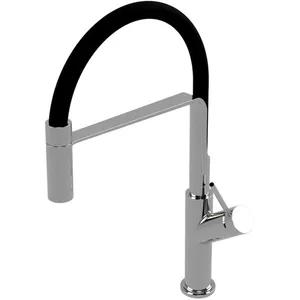 OMNIRES Vita - Keukenkraan met flexibele arm, chroom/mat zwart VI6350B...