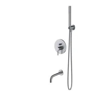 OMNIRES Y - Inbouw badkraan, 3-gats installatie, met inbouwdeel, met accessoires, nikkel SYSYW01NI