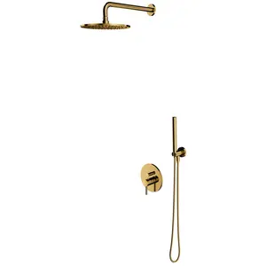 OMNIRES Y - Doucheset met inbouwkraan, met inbouwdeel, diameter 25 cm, goud SYSY19GL pas cher