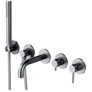 Omnires, Robinetterie de salle de bains, Robinet de lavabo nickel avec technologie AIR WATER et cartouche céramique