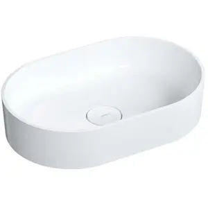 OMNIRES Ovo M+ - Opzetwastafel, 55x36 cm, zonder overloop, wit OVOUNBP