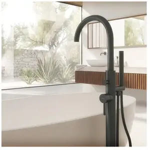 OMNIRES Y - Staande badkraan, met huis, geborsteld grafiet Y1233GR