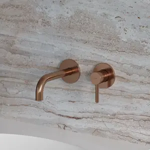 Omnires Y1215HCPB, Robinet de lavabo encastré Y, Brushed copper pas cher