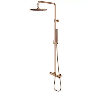 OMNIRES Y - Doucheset met thermostaat, diameter 25 cm, geborsteld kope... pas cher