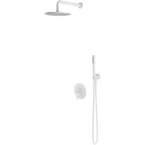 Omnires, Pommeau de douche, Y-Unterputz-Duschset mit Regenbrause, mattweiss pas cher