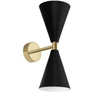 TooLight Wandlamp - 2 Lichtpunten - Zwart/Goud - Elegant Design - E27 Fitting pas cher