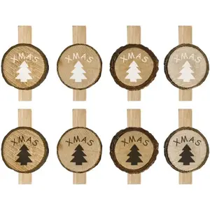 Tutumi Houten Kerstknijpers 8 stuks - Decoratie voor Kerstboom & Cadeaus pas cher