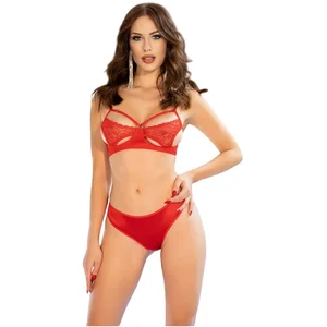 Chilirose Ensemble Glycinia 2 Pièces Rouge rouge M pas cher