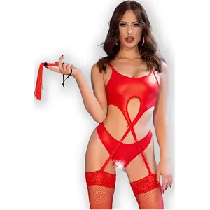 CHILLIROSE CHILIROSE - CR 4625 SET VIER STUKS KRUISLOOS ROOD L | EROTISCHE LINGERIE | LINGERIESET | SEXY LINGERIE