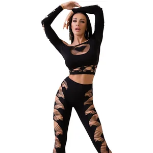 Chilirose TOP+LEGGING CR4436 NOIR T.U pas cher