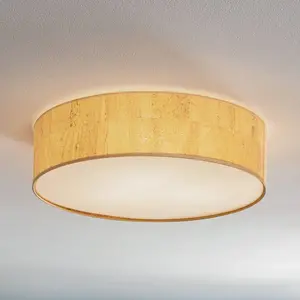 MILAGRO Plafonnier CORK Blanc/Liège 3xE27 Ø50cm pas cher