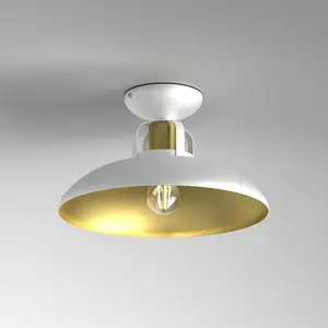 Felix Plafondlamp Wit/Goud E27 - Stijlvol Industrieel Design